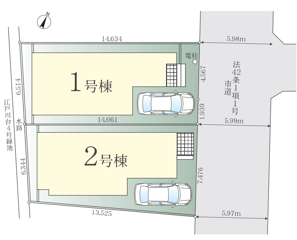 柏市西原１丁目新築戸建（西原１期）の区画図|2棟販売中！