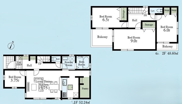 瑞穂町西松原第2　新築戸建の間取り