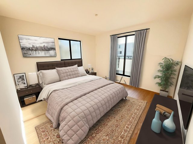 入間市扇台1丁目・全1棟　新築一戸建　の寝室|2階　洋室　8.0帖（家具はCG画像での表示になります）