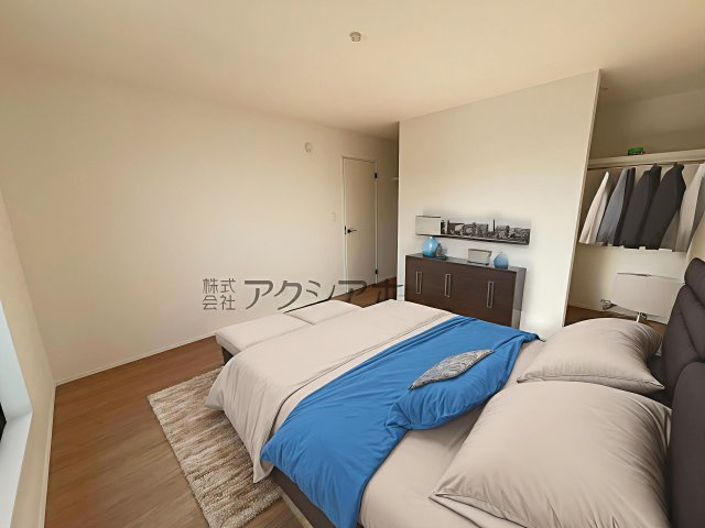 入間市扇台1丁目・全1棟　新築一戸建　の寝室|2階　洋室　8.0帖（家具はCG画像での表示になります）