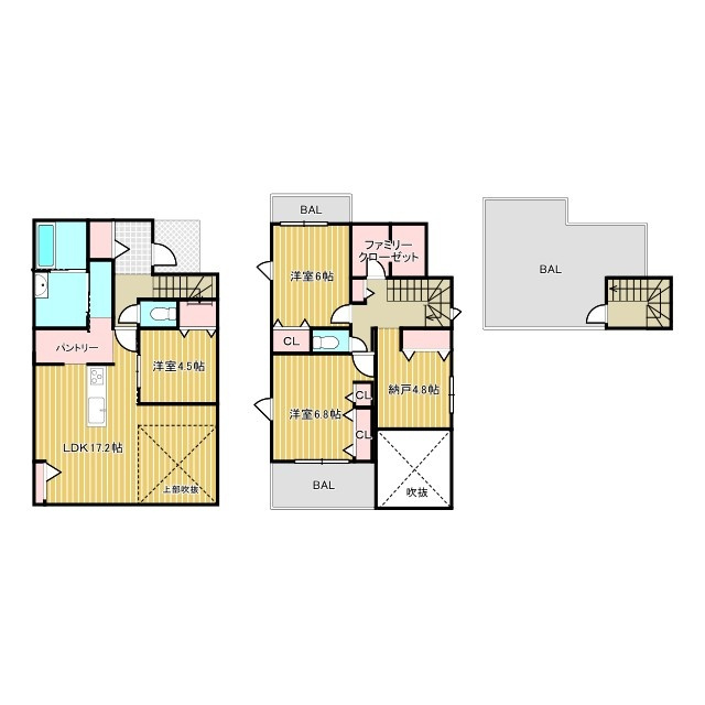 鎌倉市梶原3丁目　新築戸建ての間取り