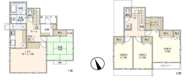 泉区領家1　中古戸建ての間取り