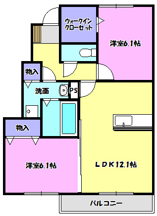 アモールⅡAの間取り