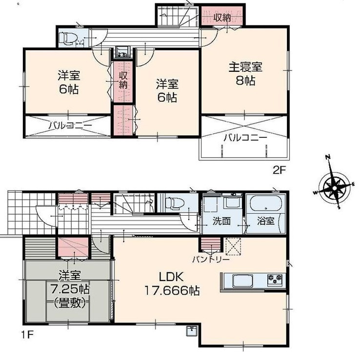 いろどりアイタウン那須塩原市西幸町23-P1　1号棟の間取り