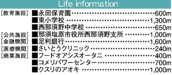 いろどりアイタウン那須塩原市西幸町23-P1　1号棟の周辺|便利な周辺環境です♪