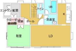 岩出市西安上　中古戸建の間取り|1階の間取りになります。