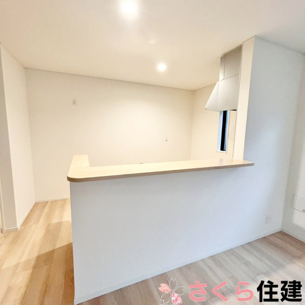 大田原市浅香第9　1号棟のキッチン|対面キッチンで家族の様子を見ながらお料理出来ます。