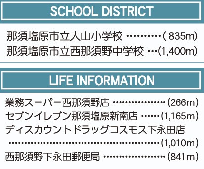 那須塩原市石林第1　2号棟の区画図|便利な周辺環境です！