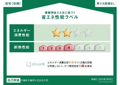 【外観】 | （仮称）千葉市中央区矢作町新築アパート | 省エネ性能ラベル