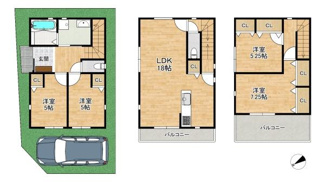 【その他】 | 3階建てプラン：4LDK(30.93坪)　建物価格2124万円