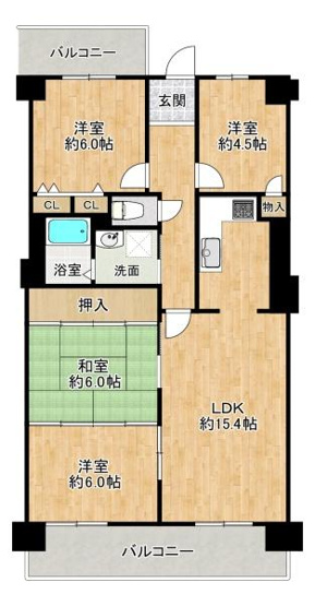 【間取り】 | メゾンドール明石山ノ手台