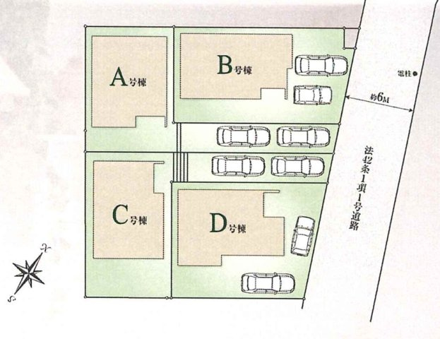 仲介手数料無料　ハートフルタウン所沢市東所沢3丁目・新築全4棟　の区画図