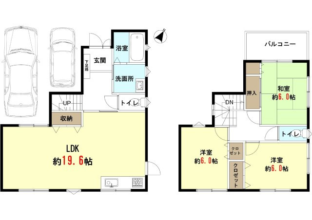 岸和田市箕土路町3丁目戸建の間取り|3LDK