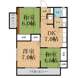 【間取り】 | ハイツサンフラワー
