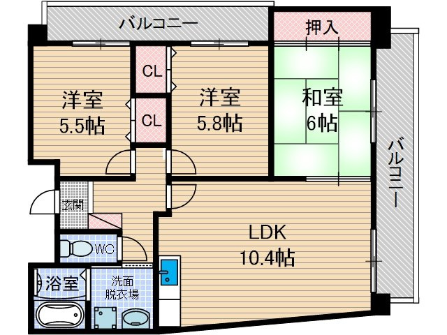 【間取り】 | スプリングハイツ221