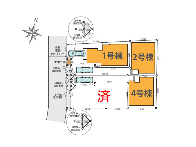 【区画図】 | 練馬区石神井台8丁目　新築一戸建住宅　全4棟　(保谷店) | 2号棟/西武新宿線「武蔵関」駅徒歩18分！
第一種低層住居専用地域ならではの閑静な住宅地。