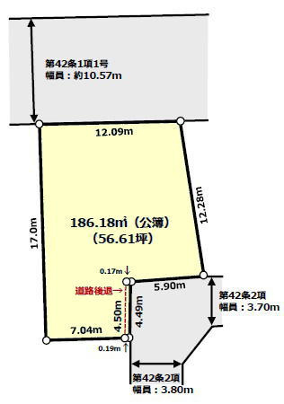 高崎市日光町　【二方向道路】売地