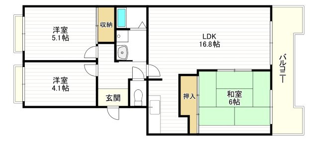 流町ビューハイツの間取り