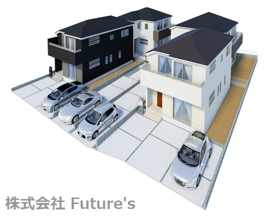 三郷市彦糸1丁目　新築戸建　全4棟　3号棟の外観パース|【完成予想図】2025年11月完成予定の新築分譲住宅