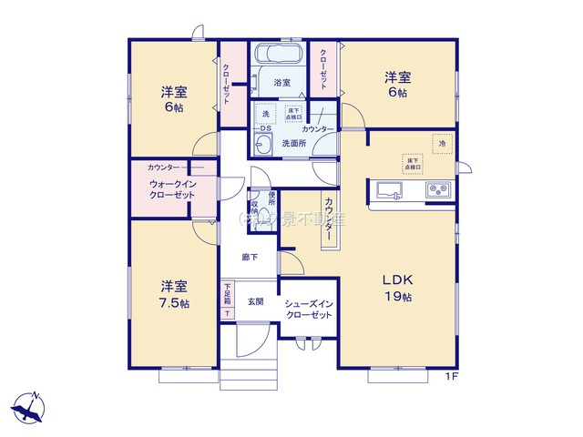 《仲介手数料無料》西区大字西新井505-4(全1戸)新築一戸建てグラファーレの間取り