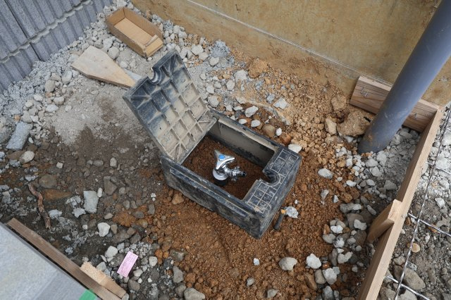 【その他】 | 《仲介手数料無料》西区プラザ25-13(全1戸)新築一戸建てハートフルタウン | 散水栓
撮影日 2025年10月14日 10:00 曇り