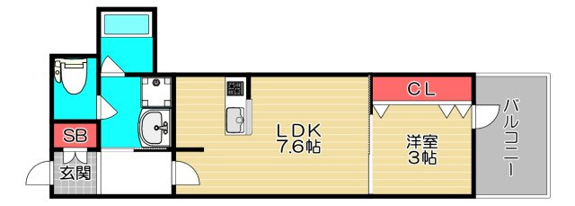 RJRプレシア南堀江の間取り