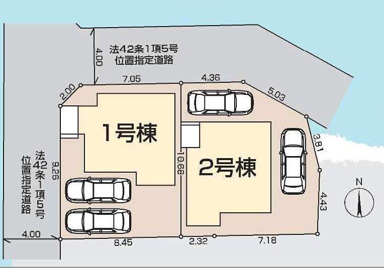 府中市北山町２丁目 南武線 谷保駅 新築戸建の区画図