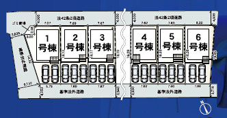 伊勢原市下糟屋第9　新築戸建　全6棟4号棟の区画図