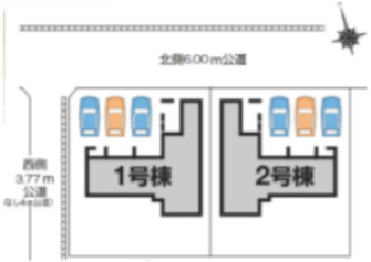 新築戸建　第1高崎市冷水町の区画図