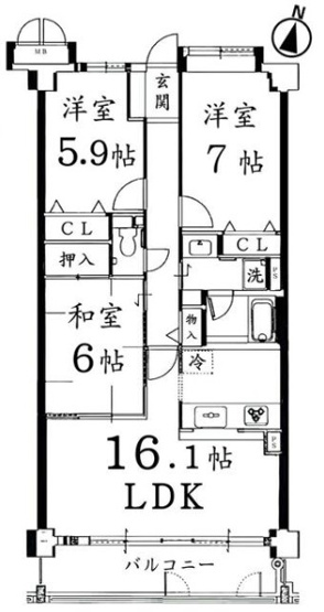 【間取り】 | S52091-京都北白川ｱｰﾊﾞﾝｺﾝﾌｫｰﾄ