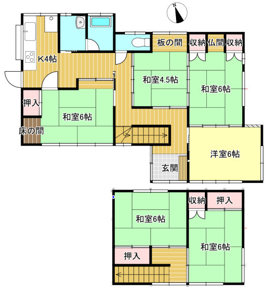 稲田戸建ての間取り
