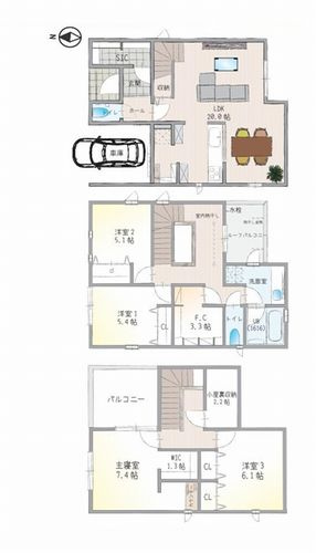 【間取り】 | 【仲介手数料０円】綾瀬市深谷中7丁目　新築一戸建て | 綾瀬市深谷中7丁目　新築一戸建て