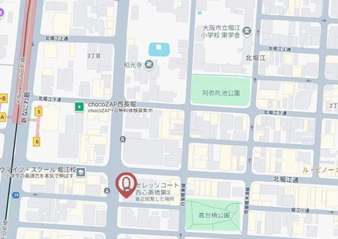セレッソコート西心斎橋Ⅲの地図