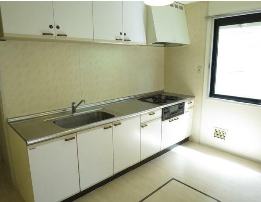 ル・ソレイユ上野毛　３面採光　南向き　振分　角部屋のキッチン