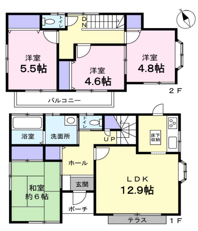 中古戸建　柏市逆井5丁目の間取り