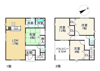【間取り】 | クレイドルガーデン野洲市六条第１　4号棟