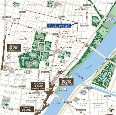 プラウドフラット浅草の地図