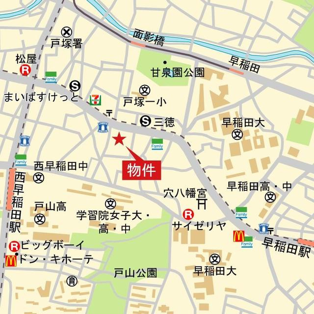 コアロート西早稲田の地図
