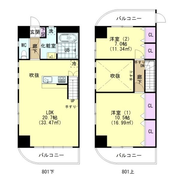 Casa ELEVATO II(カーサエレベート2)の間取り