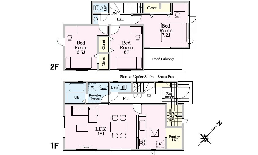 東広島市黒瀬楢原東2丁目　新築一戸建ての間取り