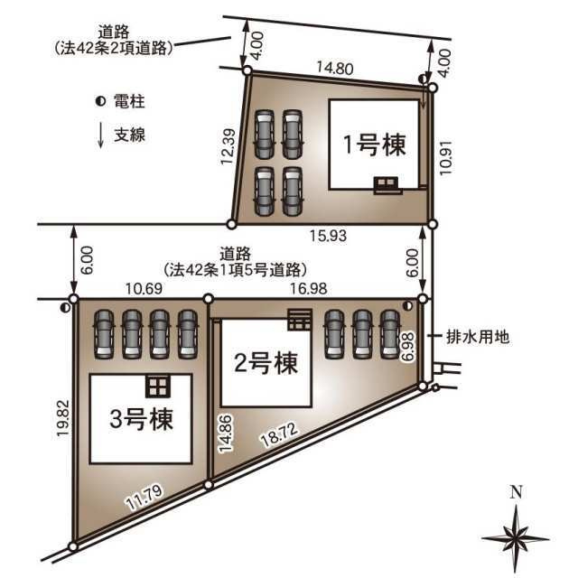 出雲市渡橋町　新築戸建て　3棟販売開始　■1号棟■の区画図