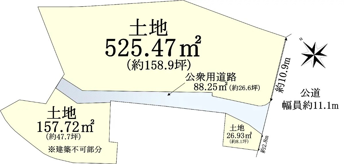 野洲市野洲　売土地の土地図