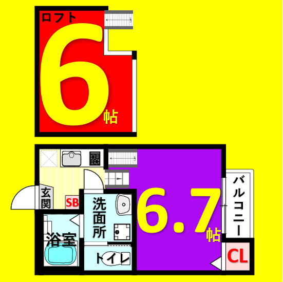 ハーモニーテラス西野町　名古屋市賃貸　仲介手数料無料の間取り