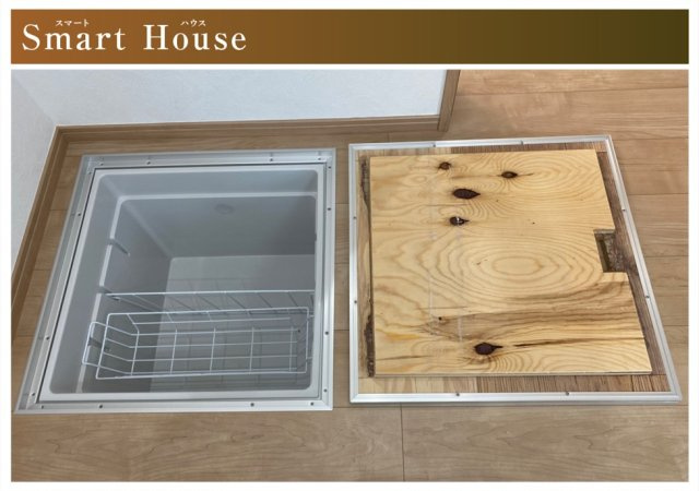 【商談中】新築戸建　大垣市赤坂町　全1区画分譲の収納|床下収納は、デッドペースをうまく活かして収納場所を増やしています。