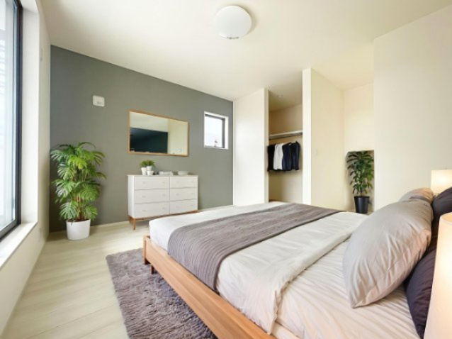 新築戸建・新築建売　福島市笹谷字道場　長期優良住宅　笹谷小・信陵中の洋室|写真はホームステージングにて作成しており、実際に家具は付いてきません。