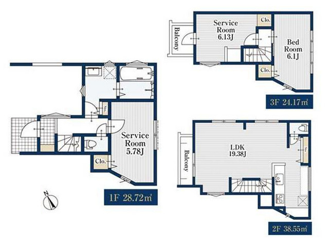 板橋区常盤台3丁目　生活快適エリア　建築条件なし　限定3区画の参考プラン|1区画　1LDK+2S+パントリー+ビルトイン車庫　建物面積 91.44ｍ2　建物価格 1,530万円