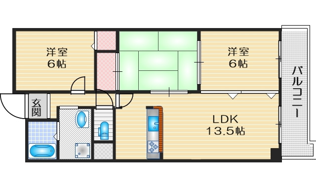アラメダ江坂の間取り