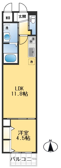 スプランディッド江坂DUEの間取り