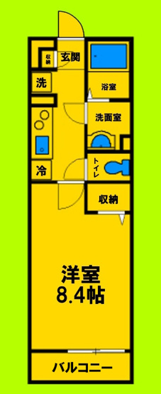 【間取り】 | ラパンジール加島 | 1Kタイプ