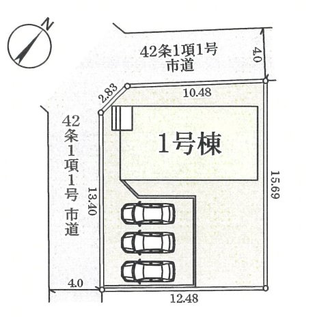 仲介手数料無料　鴻巣市人形3丁目２番34　新築戸建　全１棟の区画図